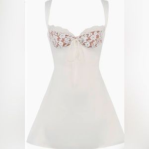 White satin house of Cb minidress